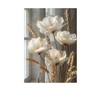 AMXBZC Tableau Decoration Murale Salon, Épis de blé à fleurs simples Tableaux, Posters et Arts Décoratifs - Cuisine, Bureau (Plante Verte Botanique-70x110cm Sans cadre (Blanc, jaune 55)