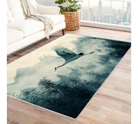 AMXBZC Tapis de Salon Vintage Animaux forêt et de la Montagne Lavable en Machine Chambre Super Doux Poil Court Salle Moquette - Manger Bureau pour la terrasse Le Balcon(Bleu 55)-180x270cm
