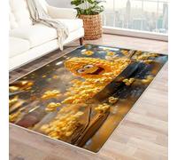 AMXBZC Tapis Poil Court Vintage Motif Amusant de Dessin animé Mignon Salon, Salle à Manger, Chambre, Cuisine - Boheme Chic, Design Traditionnel Oriental Multicolore Lavable(Jaune 20)-120x150cm