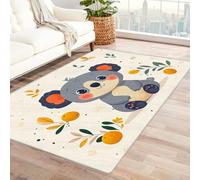 AMXBZC Tapis Salon, Chambre Doux Forêt Mignon Animaux Fleurs Abstrait Design Moderne Lavable Rectangulaire, Motif Géométrique, XXL Grand De Couloir Bureau Moquette(Orange 34)-180x240cm