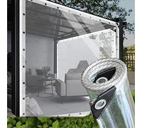 AMXFS Bâche Transparente 2,5 x 4 m - en PVC Transparent avec œillets de 0,35 mm - Protection des Plantes - Rideau de Pluie en Verre Transparent - Imperméable - 400 g/m²