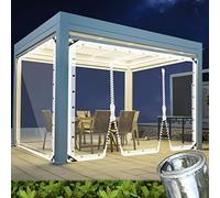 AMXFS Bâche Transparente avec œillets 2 x 2 m - avec 2 Fermetures éclair - Bâche en PVC - 0,35 mm - Protection des Plantes - Rideau de Pluie en Verre Transparent - Imperméable - 400 g/m²