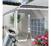 AMXFS Bâche Transparente de 2,5 x 3,5 m - avec 1 Fermeture éclair - en PVC avec œillets de 0,35 mm - Protection des Plantes - Bâche de Pluie - en Verre Transparent - Imperméable - 400 g/m²