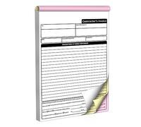 AMXZEA Lot de 50 formulaires de facture pour entrepreneur, 18,8 x 27,9 cm, en 3 parties, sans carbone, lot de 50 (1)