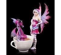 Amy Brown Figurine Elfes avec Tasse & Drache - Tasse Fairy avec Dragon by