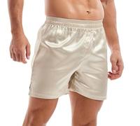 Amy Coulee Boxer de Nuit en Satin pour Homme, Champagne, M