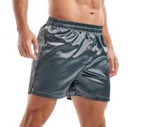 Amy Coulee Boxer de Nuit en Satin pour Homme, Gris foncé, M