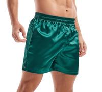 Amy Coulee Boxer de Nuit en Satin pour Homme, Vert, XL