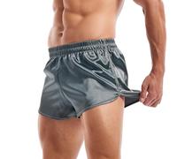 Amy Coulee Boxer en Satin pour Homme, Gris foncé, XL