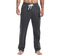 Amy Coulee Pantalon de jogging baggy en coton pour homme - Pantalon de survêtement ample avec poches, Gris ciment, M