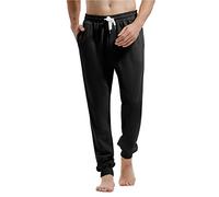 AMY COULEE Pantalon de jogging décontracté en coton pour homme avec poches et cordon de serrage, noir, Taille M