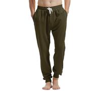Amy Coulee Pantalon de jogging en coton pour homme avec poches, pantalon de loisirs de fitness avec cordon de serrage, Vert armée., M