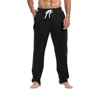 Amy Coulee Pantalon de Jogging en Coton pour Homme, Noir, M