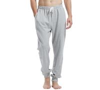 Amy Coulee Pantalon de Jogging pour Homme en Coton avec Poches, Pantalon de Loisirs de Fitness avec Cordon de Serrage, Gris, M