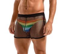 AMY COULEE Short en résille transparent pour homme, noir, X-Large