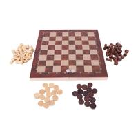 AMY LORD 29x29 cm Jeu d'échecs 3 en 1 Backgammon Développant la pensée stratégique Jeu d'échecs en bois Meilleurs cadeaux Jeu de société en bois Non toxique pour enfants et adultes