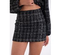 Amy Lynn Amy Lynn Black Jeanette Sequin Boucle Mini Skirt Black EU 38 (UK 10)