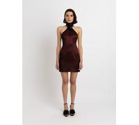 Amy Lynn Amy Lynn Brown Rosella Satin Rose Corsage Mini Dress Brown EU 44 (UK 16)