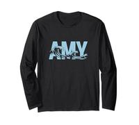 Amy Sea Waves - Nom personnalisé Ocean Beach Art Manche Longue
