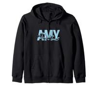 Amy Sea Waves - Nom personnalisé Ocean Beach Art Sweat à Capuche