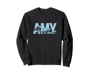 Amy Sea Waves - Nom personnalisé Ocean Beach Art Sweatshirt