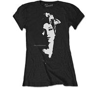 Amy Winehouse Scarf Portrait T-Shirt, Noir, S Femme