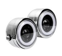 AMYALIN Phare De Moto Lampe Pour Bad Boy FXSTSB 1995-1997 Phare Avant Pour Moto Feux De Route Croisement Feux De Jour(Bleu,B)