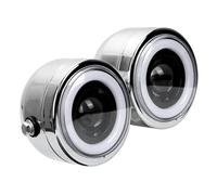 AMYALIN Phare De Moto Lampe Pour Bad Boy FXSTSB 1995-1997 Phare Avant Pour Moto Feux De Route Croisement Feux De Jour(blanche,B)