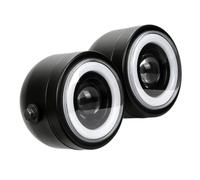 AMYALIN Phare De Moto Lampe Pour Bad Boy FXSTSB 1995-1997 Phare Avant Pour Moto Feux De Route Croisement Feux De Jour(Bleu,A)