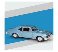 AMYALIN Véhicule Miniature 1:18 pour Chevrolet pour Nova SS 1970 Modèle Réduit De Voiture De Collection en Alliage Moulé sous Pression Modèles à l'échelle(Bleu)