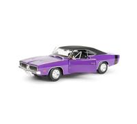 AMYALIN Véhicule Miniature 1:18 pour Dodge pour Charger R T 1969 Modèle Réduit Statique en Métal Moulé sous Pression - Voiture De Collection Modèles à l'échelle(Violet)