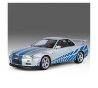 AMYALIN Véhicule Miniature 1:18 pour Skyline pour GTR R34 Modèle Réduit De Voiture en Alliage Moulé sous Pression Modèles à l'échelle