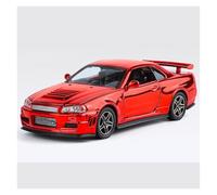 AMYALIN Véhicule Miniature 1:32 pour Skyline pour GTR R34 Modèle Réduit De Voiture en Métal Moulé sous Pression Modèles à l'échelle(Rouge)