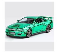 AMYALIN Véhicule Miniature 1:32 pour Skyline pour GTR R34 Modèle Réduit De Voiture en Métal Moulé sous Pression Modèles à l'échelle(Vert)