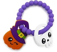 Amyang Anneau de dentition en forme de citrouille avec anneau de dentition mignon et boîte aveugle en silicone pour bébé, fille ou garçon, jouets de dentition d'Halloween, cadeau de l'étrange