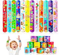 Amyang Lot de 48 bracelets « Happy Birthday » pour enfants et adultes - Pour sac de fête d'anniversaire, récompenses en classe, sacs à friandises