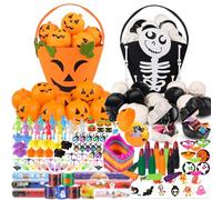 AmyBenton 170 Pièces Pinata Halloween Kit de Décoration Fête avec Citrouille et Crâne, Jouet Cadeau Halloween Enfant contenant Araignées, Doigtiers et Tatouages Enfants