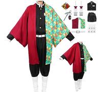 Amycute Déguisement Anime Cosplay Enfant et Adulte Fête Halloween Carnaval Ensemble Costume Cape Japonais Kimono Accessoires Ceinture Boucle d'oreille pour Fille Garcon Homme Femme