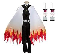 Amycute Déguisement Anime Cosplay Enfant et Adulte Fête Halloween Carnaval Ensemble Costume Cape Japonais Kimono Accessoires Ceinture Boucle d'oreille pour Fille Garcon Homme Femme