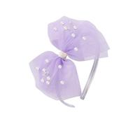 AMYDECOR Bandeaux avec perles - Accessoires de cheveux pour petites filles - Élégant voile en dentelle pour anniversaire, mariage, Halloween, Thanksgiving et Noël - Violet