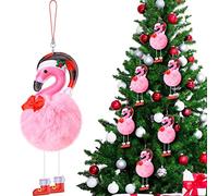 Amyhill Lot de 6 Flamants Roses ornés d'un Bonnet de Père Noël pour décoration de Noël