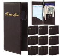 Amyhill Lot de 60 présentateurs de chèques pour restaurants, cartes de facture, de restaurant, porte-conseils pour serveurs, serveuses (marron foncé)