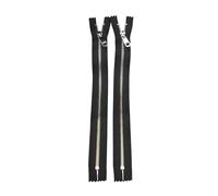 Amykite Lot de 2 fermetures éclair en métal de 30 cm - Fermeture éclair de rechange - 5 mm - Non séparables - Pour jeans, bottes, portefeuille, articles en cuir et plus encore (argenté)