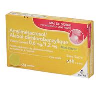 AMYLMETACRESOL - Mal de gorge Peu intense et sans fièvre Miel Citron 24 pastilles Pastille(S) pc(s)