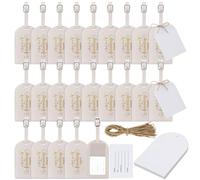 Amylove Lot de 24 étiquettes à bagages en vrac pour cadeaux de mariage et inscription « So The Adventure Begins » pour cadeaux de mariage (beige)