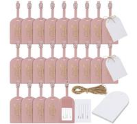 Amylove Lot de 24 étiquettes à bagages en vrac pour cadeaux de mariage et inscription « So The Adventure Begins » (rose)