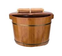 AMYSTY Bain De Pied Spa Baignoire De Pieds en Bois pour Bain De Pieds Seau De Bain De Pieds en Bois pour Pédicure Bassin De Trempage des Pieds Bassine Pied Pediluve