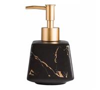 AMYSTY Distributeur Savon Conditionner Distributeur De Savon Manuel Simple en Céramique pour Lotion Bain Shampoing Douche(Black)