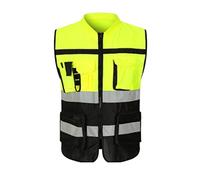 AMYSTY Gilet Réfléchissant Gilet Haute Visibilité Gilet réfléchissant de haute visibilité, construction de vélo assainitation nuit à pied à l'extérieur Gilet de Sécurité (Color : Grün, Size : XL)