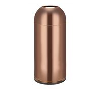 AMYSTY Poubelle Extérieur Poubelle pour Hôtel Poubelle À Dôme Ouverte en Métal pour Hôtel, Centre Commercial, Café, Poubelles Extérieures 48 L Poubelle Commercial Poubelle pour Hall(Rose Gold)